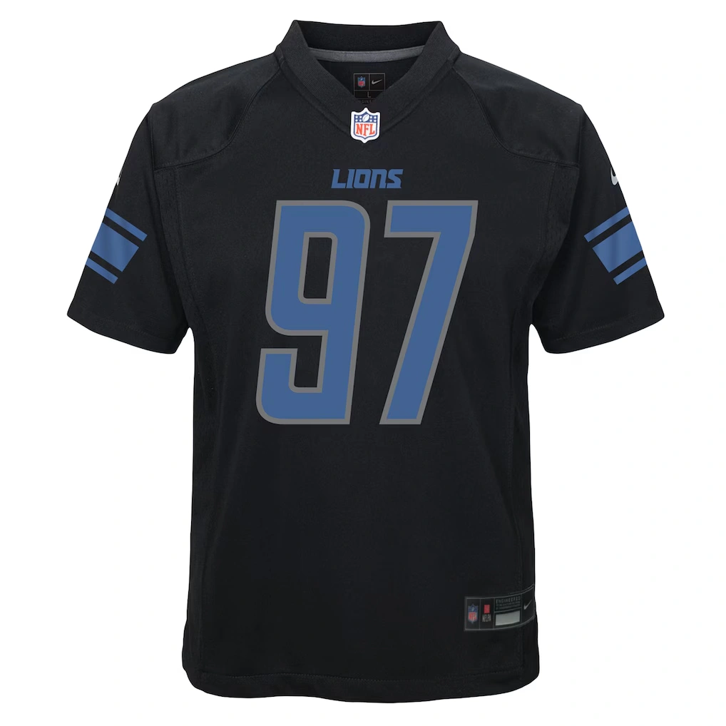 Youth Detroit Lions Aidan Hutchinson Nike Black Game Jersey