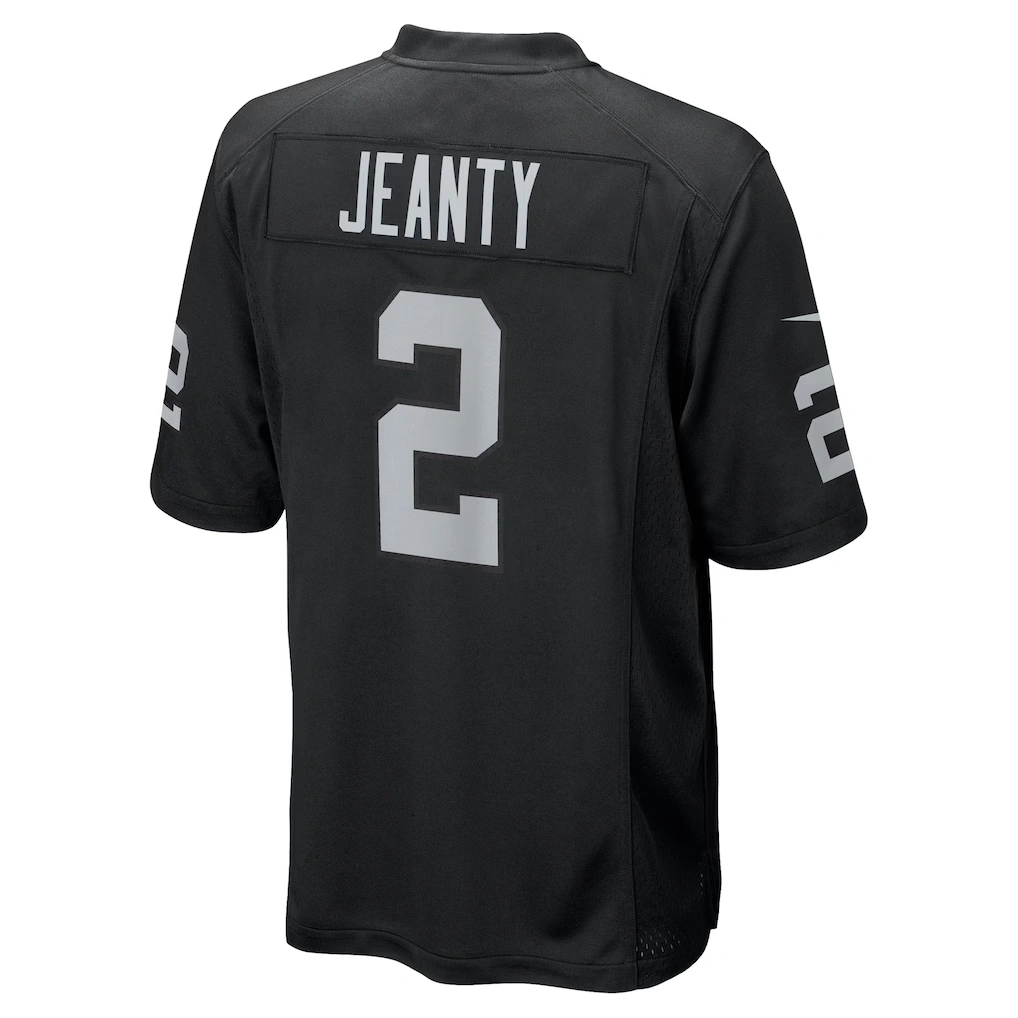 Men's Las Vegas Raiders Ashton Jeanty Nike Black 2025 NFL Draft First Round Pick Game Jersey