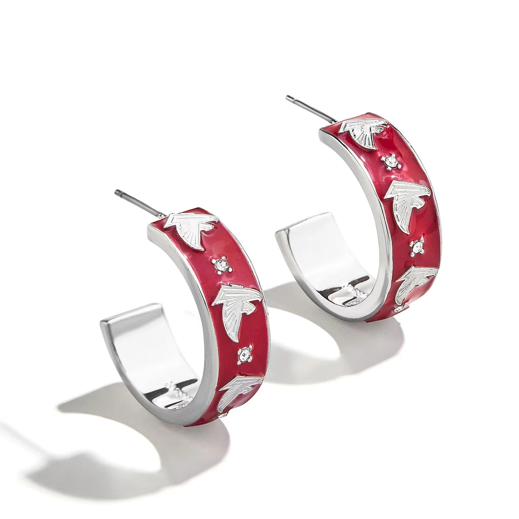 Atlanta Falcons WEAR By Erin Andrews x BaubleBar Enamel Hoop Earrings