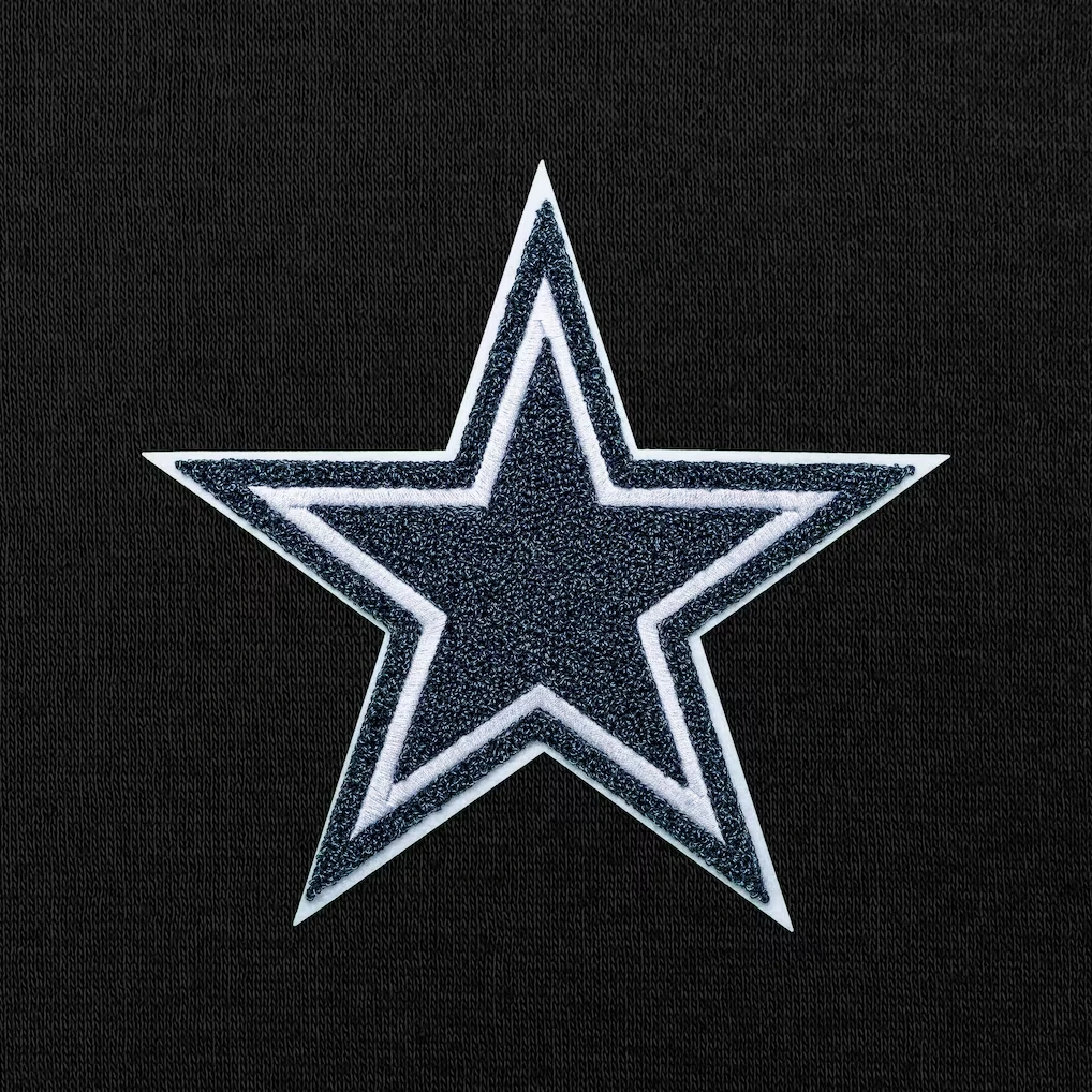 Men's Dallas Cowboys Antigua Black Victory Chenille Pullover Hoodie