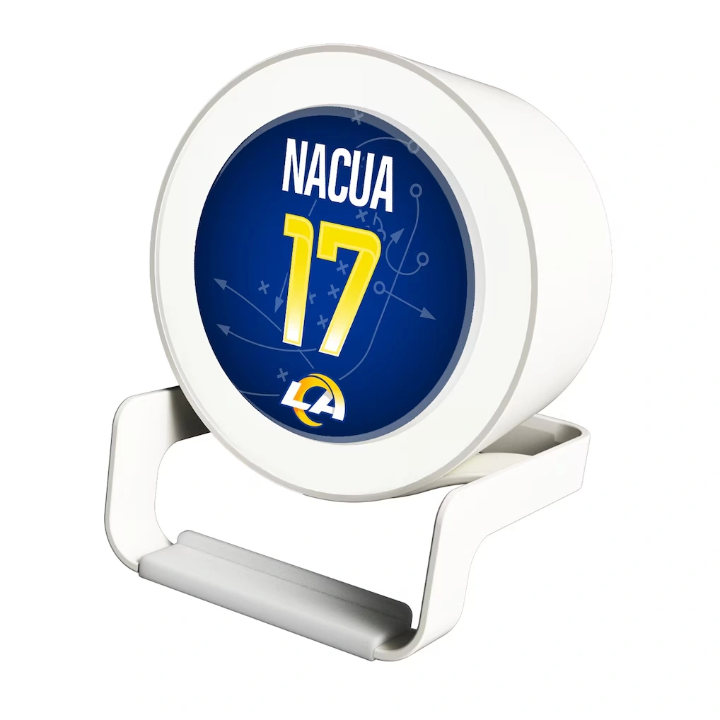 Los Angeles Rams Puka Nacua Keyscaper White Night Light Charger and Bluetooth Speaker