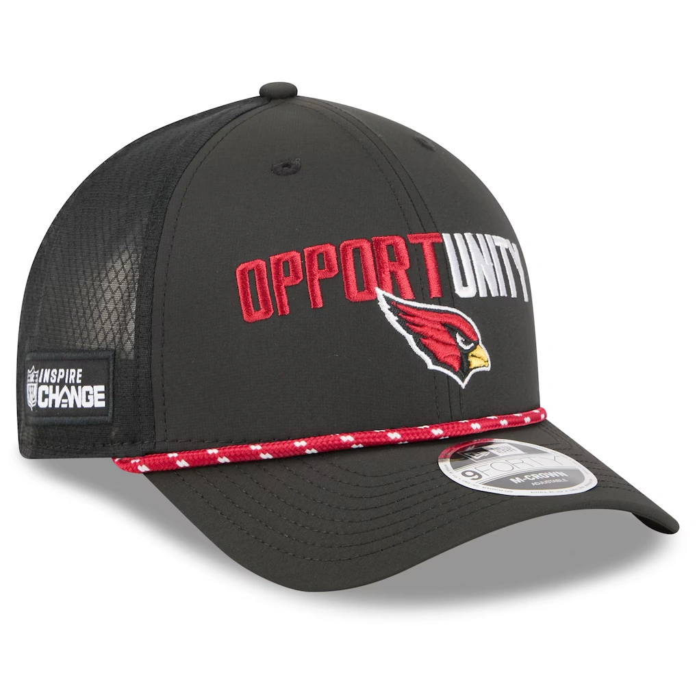 Men's Arizona Cardinals New Era Black 2025 Inspire Change 9FORTY M-Crown Adjustable Hat
