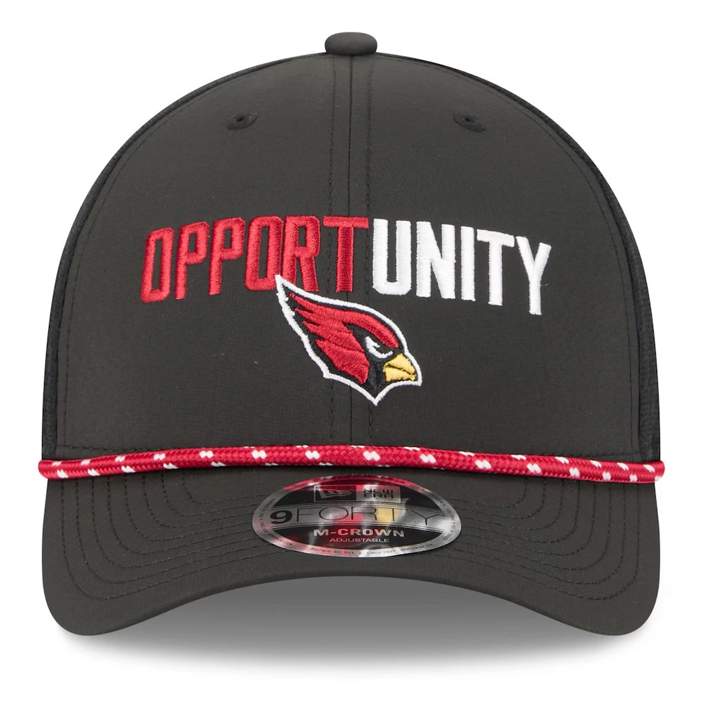 Men's Arizona Cardinals New Era Black 2025 Inspire Change 9FORTY M-Crown Adjustable Hat