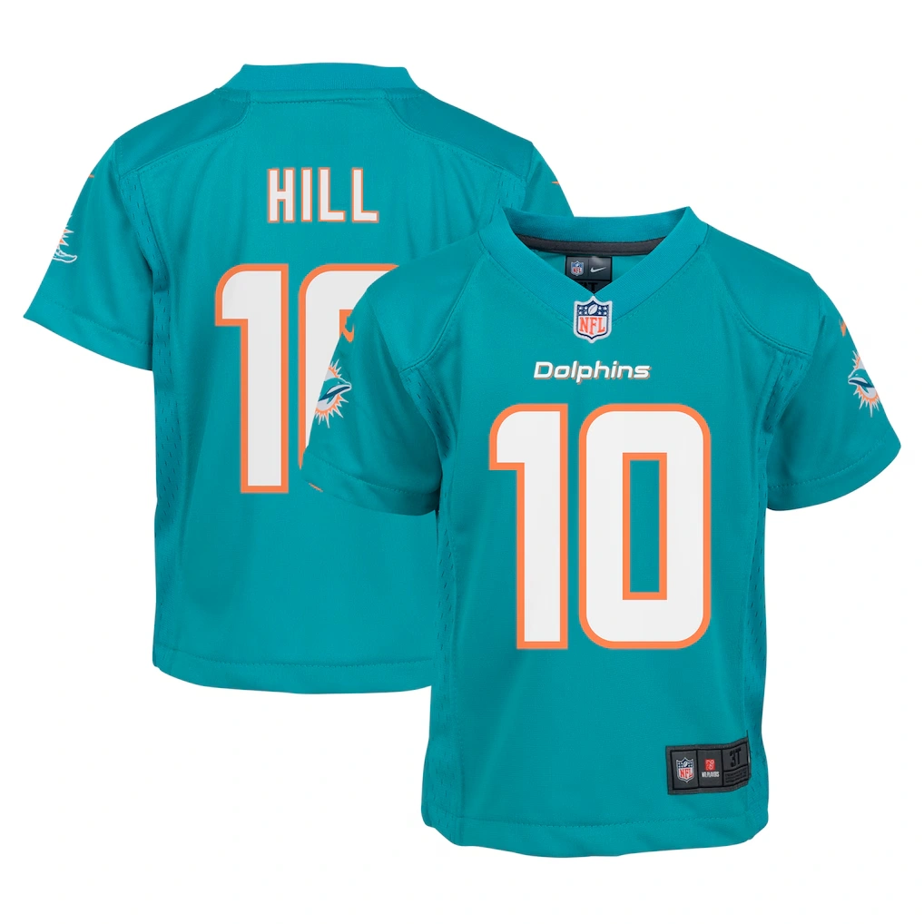 Infant Miami Dolphins Tyreek Hill Nike Aqua Team Player Game Jersey