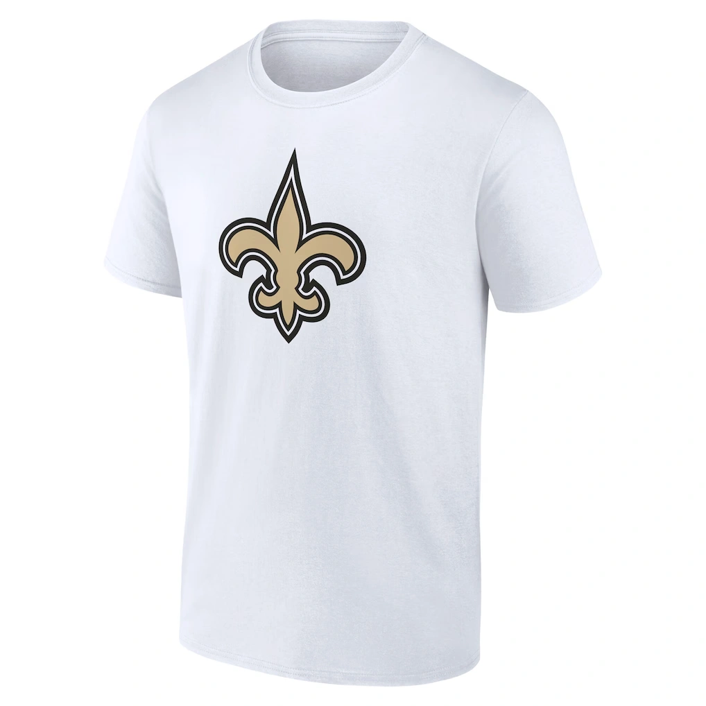 Men's New Orleans Saints White Team Authentic Custom Name & Number T-Shirt