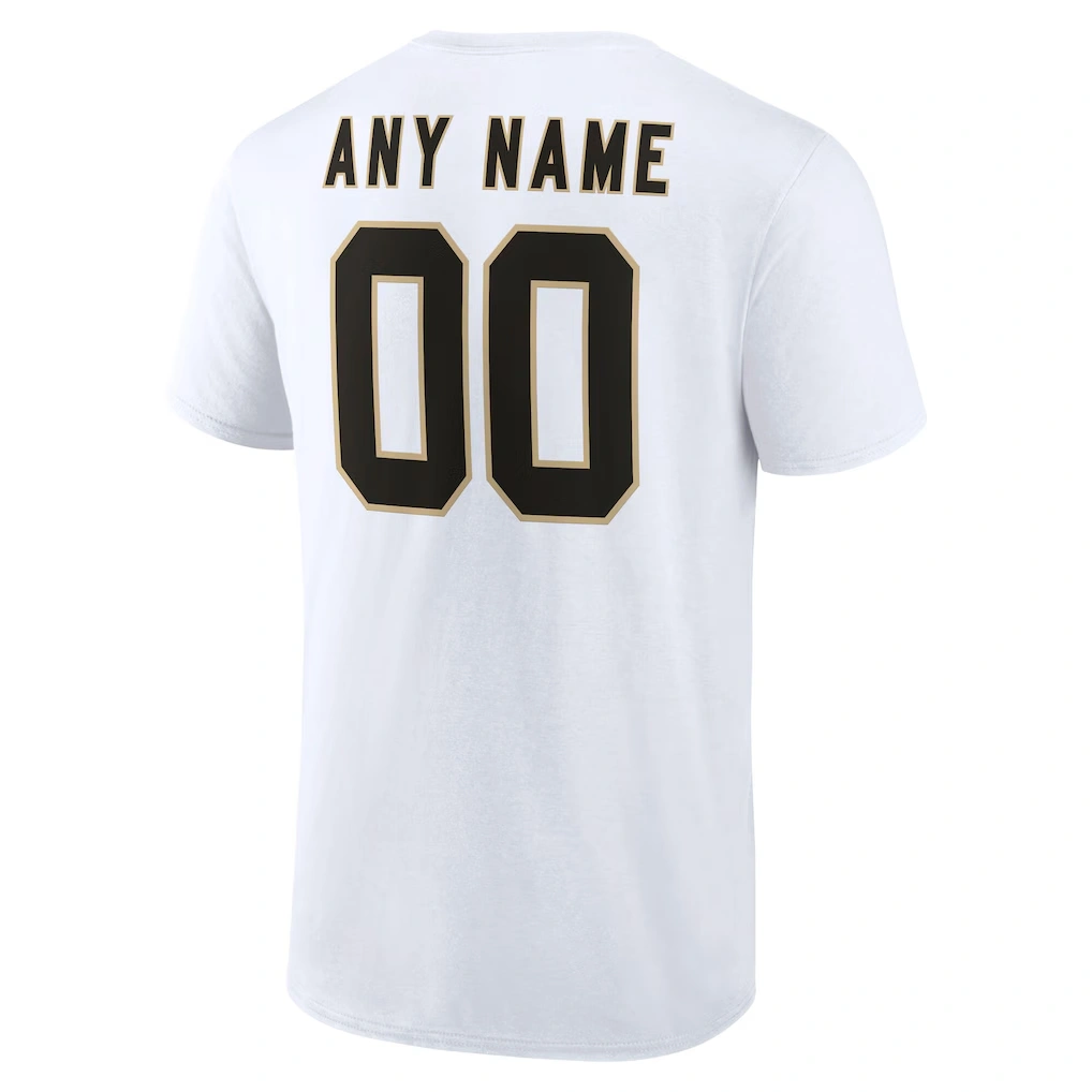Men's New Orleans Saints White Team Authentic Custom Name & Number T-Shirt