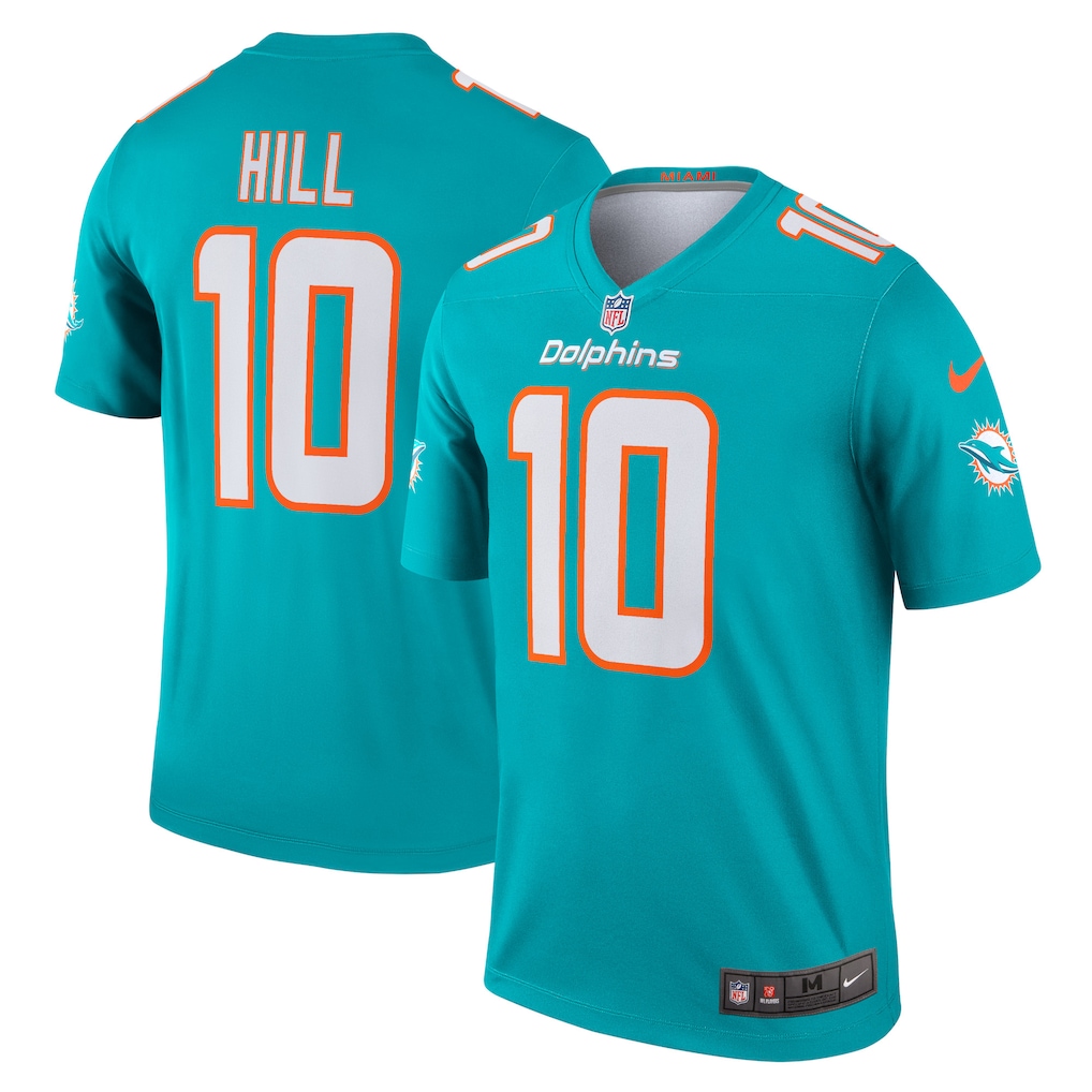 Men's Miami Dolphins Tyreek Hill Nike Aqua Legend Player Performance Top