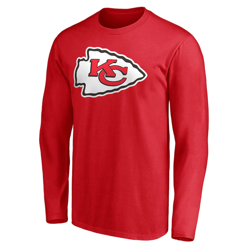Men's Kansas City Chiefs Red Team Authentic Personalized Name & Number Long Sleeve T-Shirt