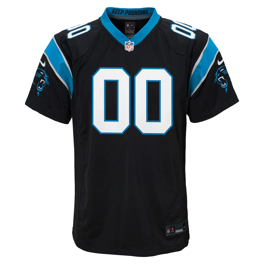 Youth Carolina Panthers Nike Black Custom Game Jersey