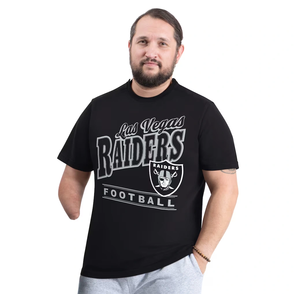 Men's Las Vegas Raiders G-III Sports by Carl Banks Black Adaptive Headliner Graphic T-Shirt