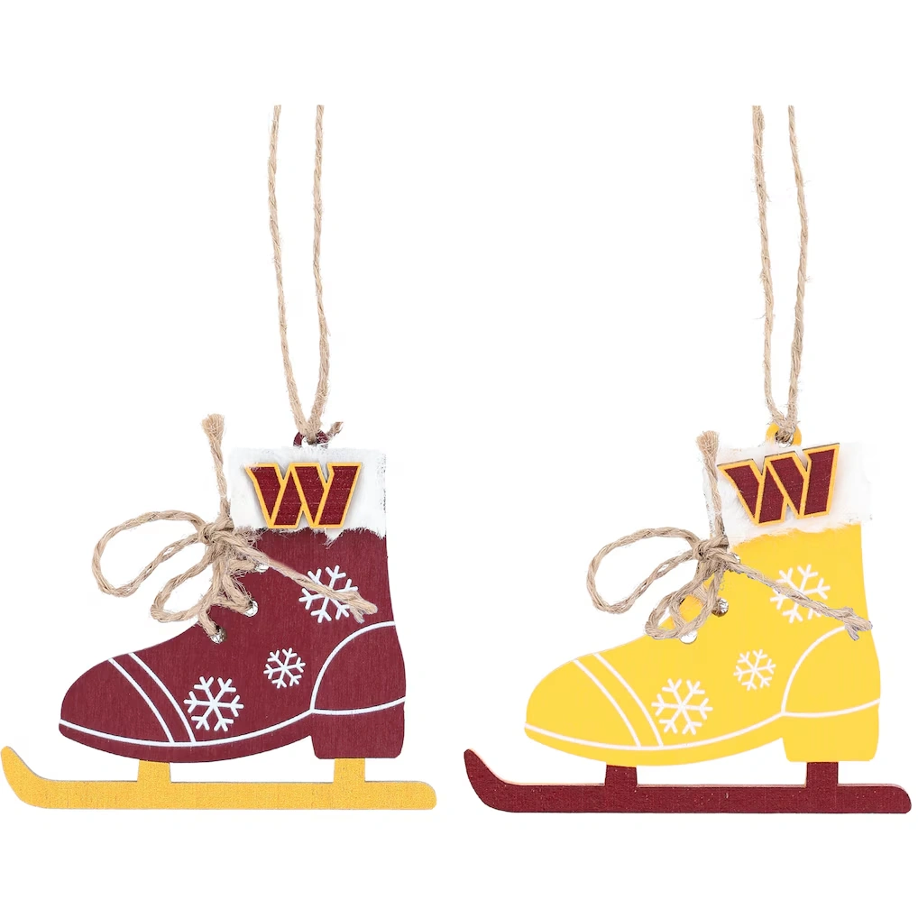 Washington Commanders The Memory Company Two-Pack Ice Skate Ornament Set