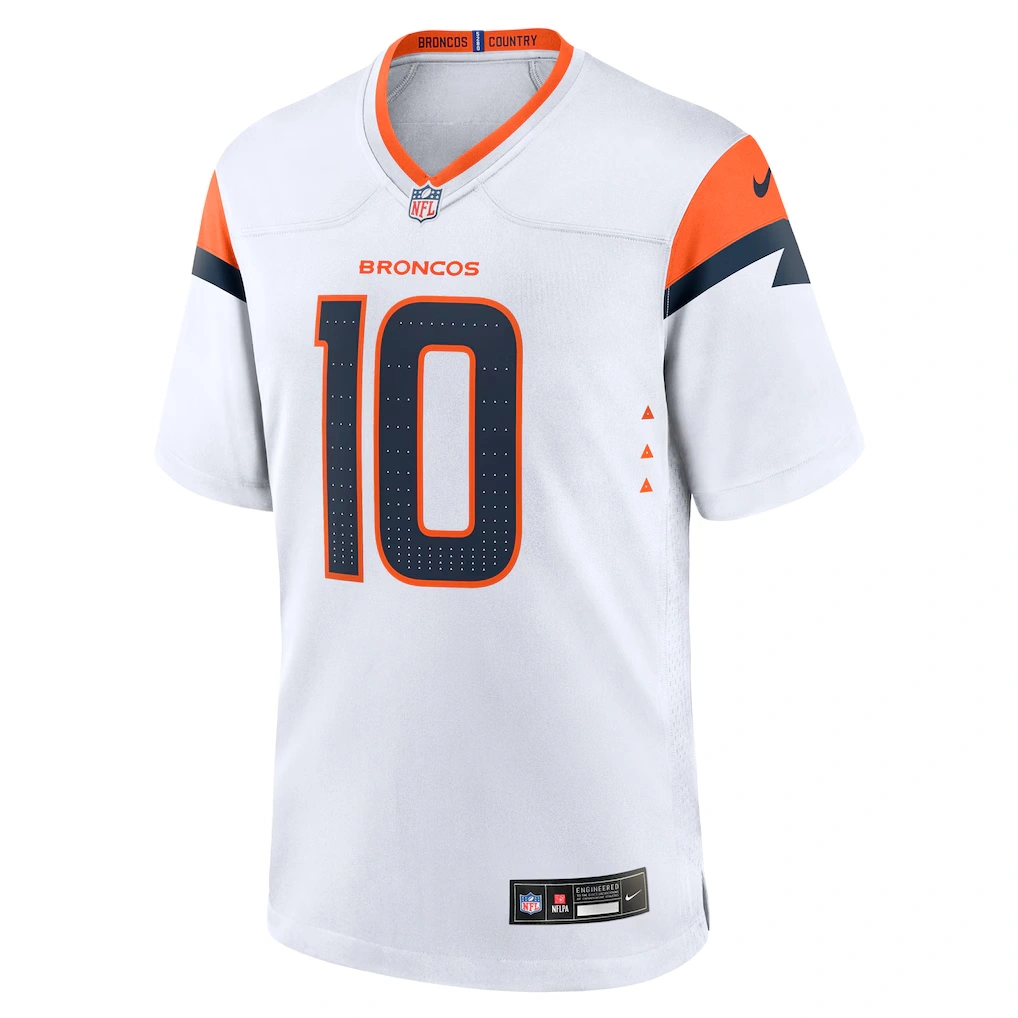 Men's Denver Broncos Bo Nix Nike White Game Jersey