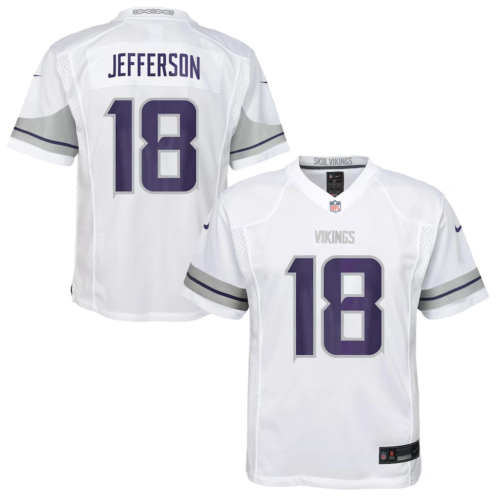 Preschool Minnesota Vikings Justin Jefferson Nike White Alternate Player Game Jersey