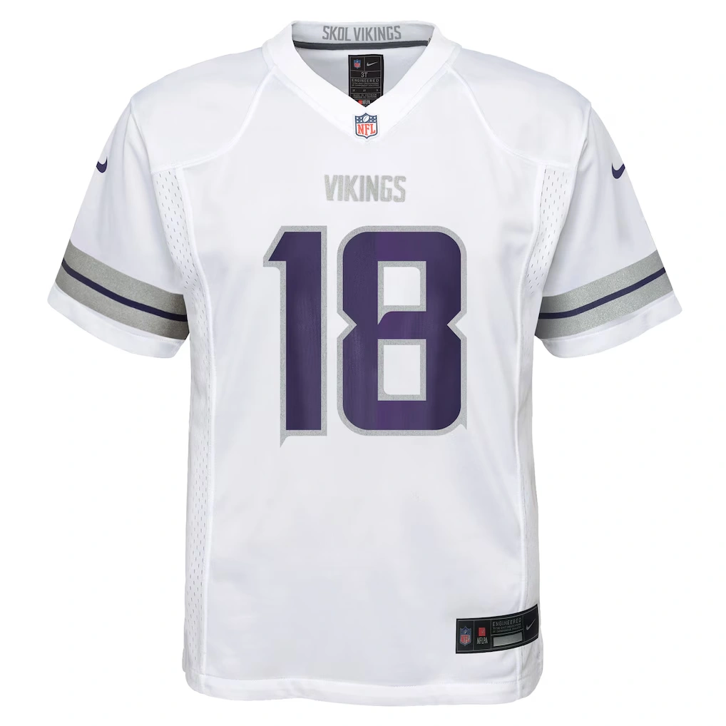 Preschool Minnesota Vikings Justin Jefferson Nike White Alternate Player Game Jersey