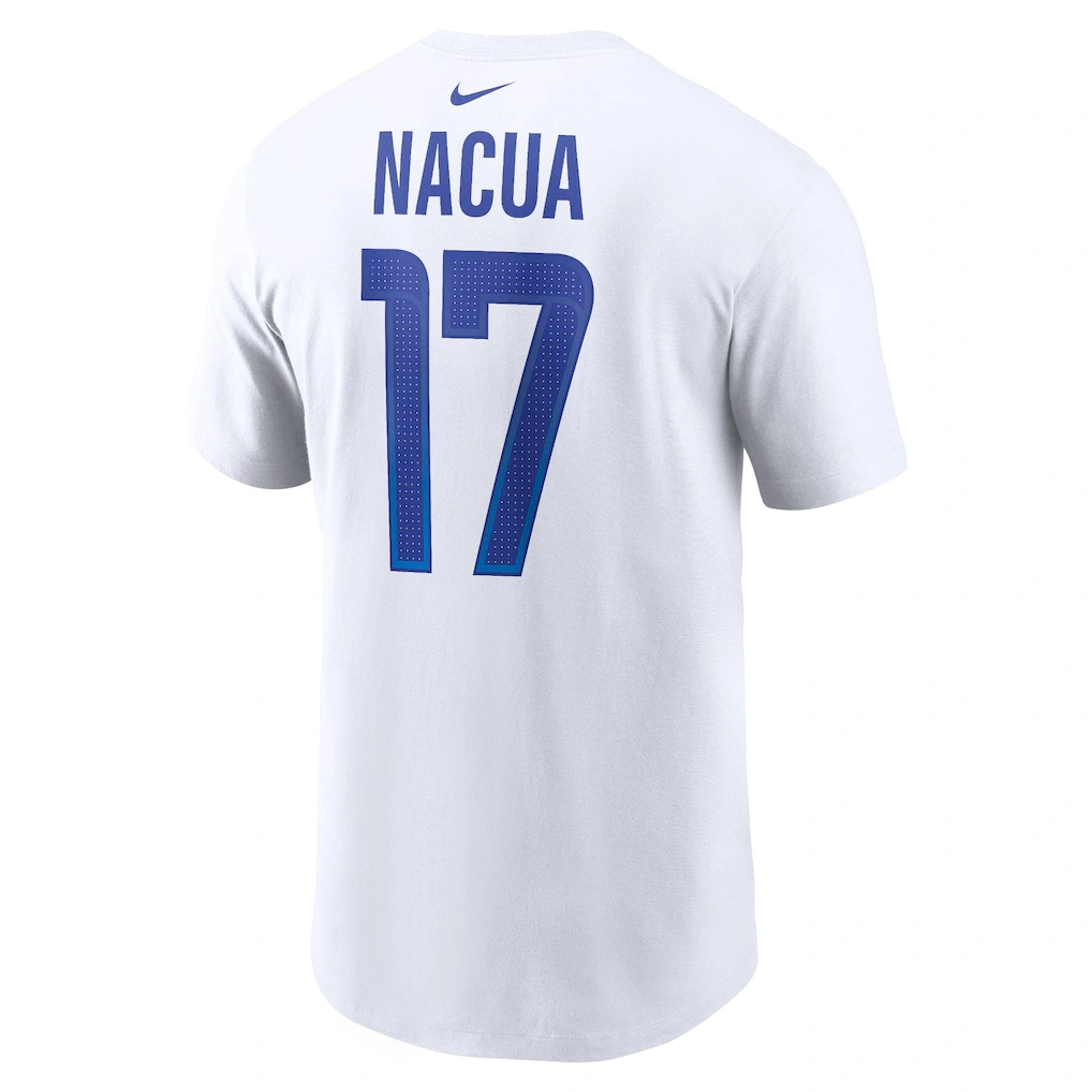 Men's Los Angeles Rams Puka Nacua Nike White Player Name & Number T-Shirt