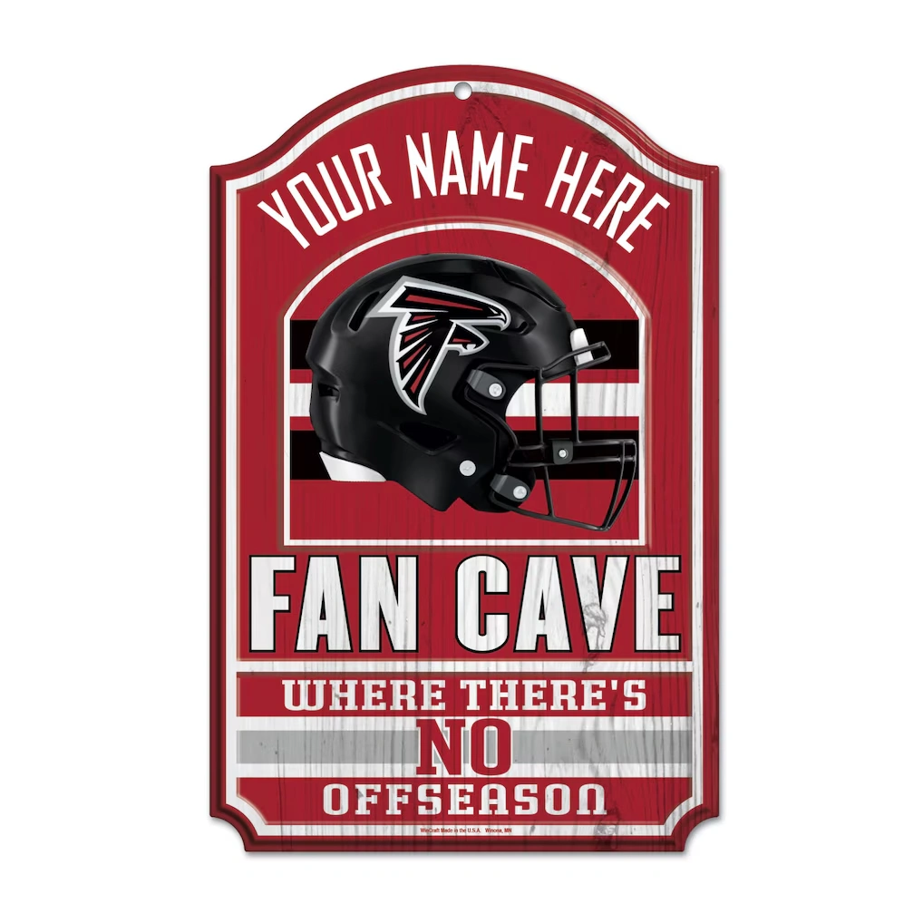 Atlanta Falcons WinCraft Personalized 11'' x 17'' Fan Cave Wood Sign
