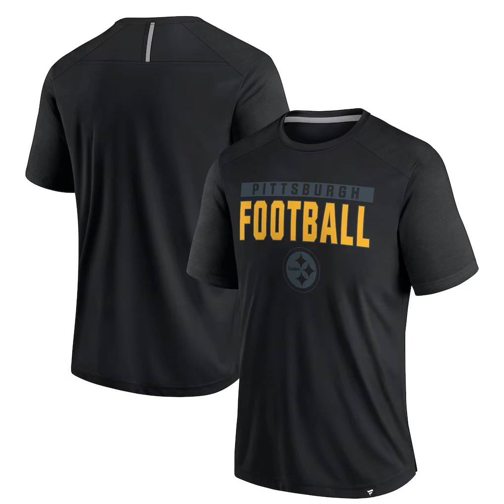 Men's Pittsburgh Steelers Fanatics Black Defender Blackout T-Shirt
