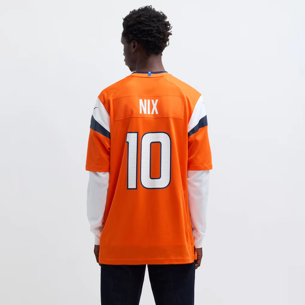 Men's Denver Broncos Bo Nix Nike Orange Player Game Jersey