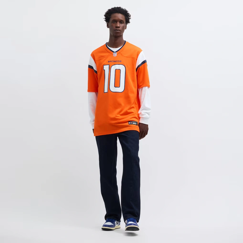 Men's Denver Broncos Bo Nix Nike Orange Player Game Jersey
