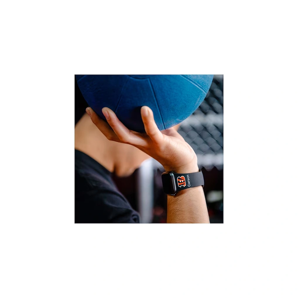 Cincinnati Bengals 38/40/41mm Personalized Silicone Apple Watch Band