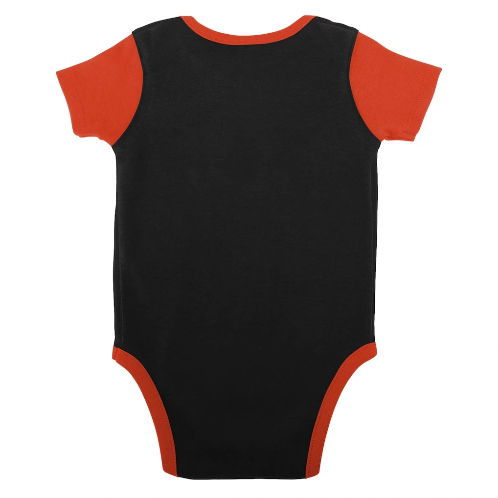 Newborn & Infant Cincinnati Bengals Black/Orange Home Field Advantage Three-Piece Bodysuit, Bib & Booties Set