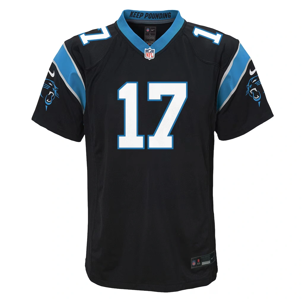 Youth Carolina Panthers Xavier Legette Nike Black Team Game Jersey