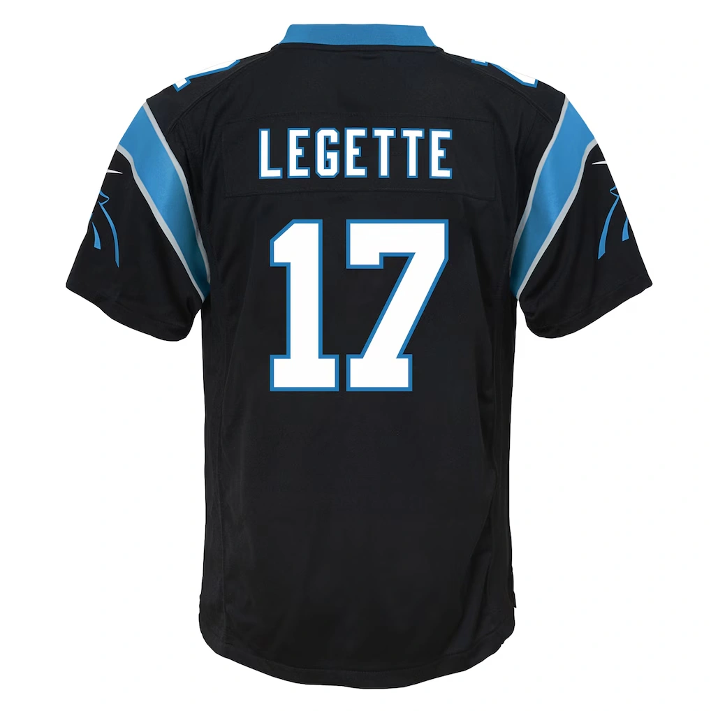 Youth Carolina Panthers Xavier Legette Nike Black Team Game Jersey