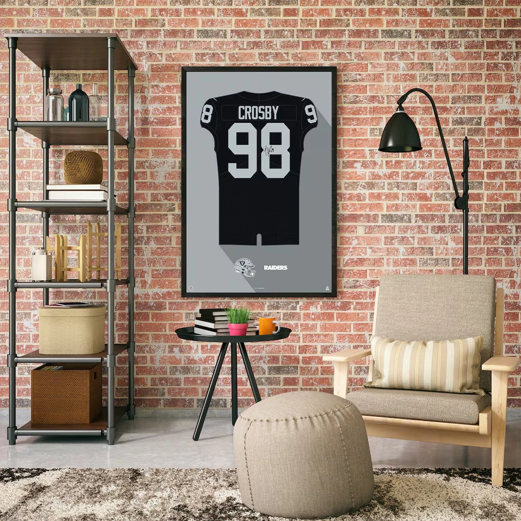 Las Vegas Raiders Maxx Crosby 14" x 20" Framed Jersey Print