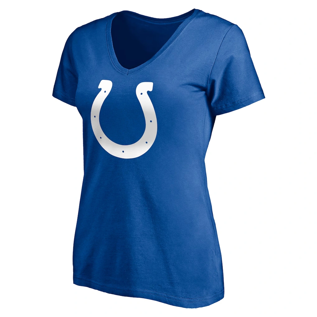 Women's Indianapolis Colts Royal Team Authentic Personalized Name & Number V-Neck T-Shirt