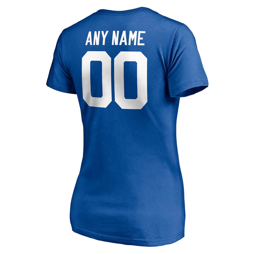 Women's Indianapolis Colts Royal Team Authentic Personalized Name & Number V-Neck T-Shirt