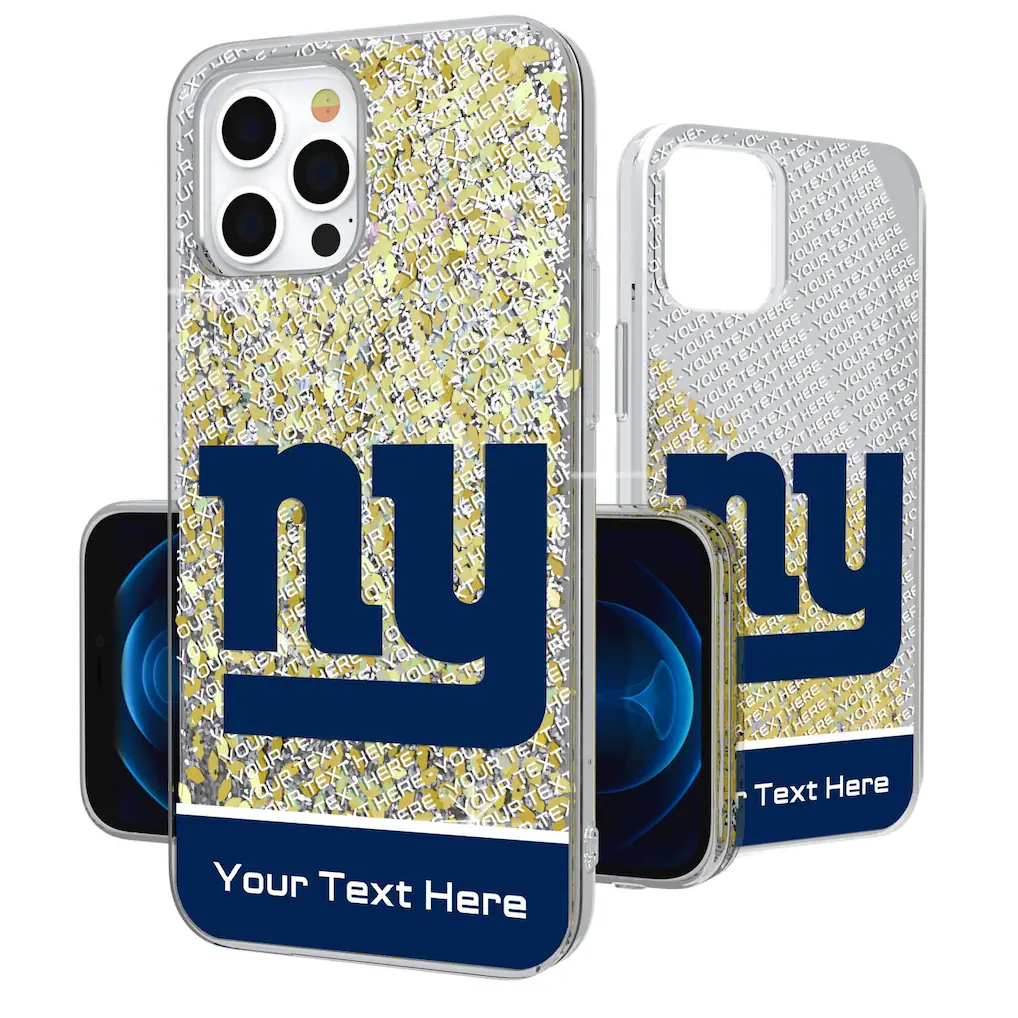 New York Giants Personalized Endzone Plus Design iPhone Glitter Phone Case