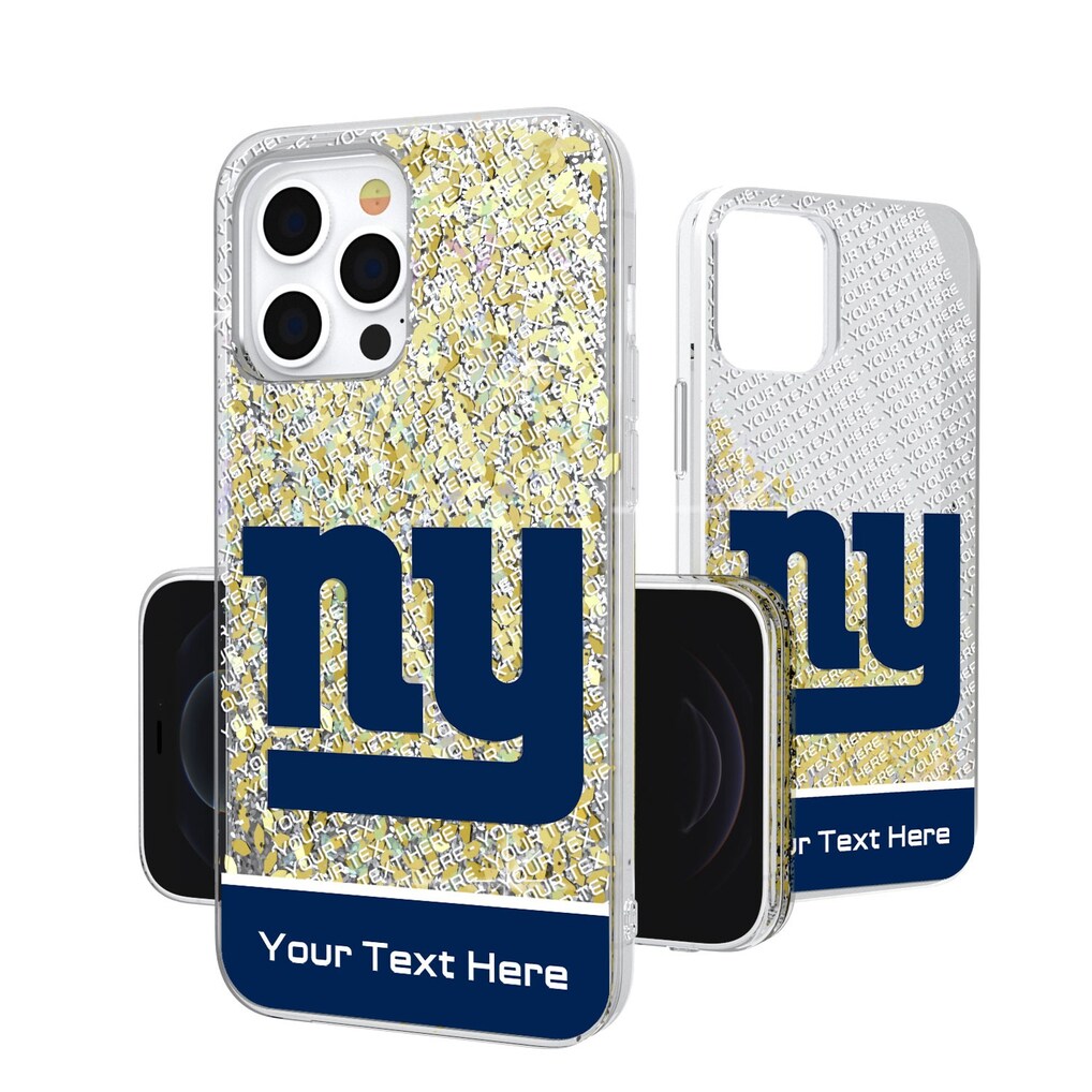 New York Giants Personalized Endzone Plus Design iPhone Glitter Phone Case