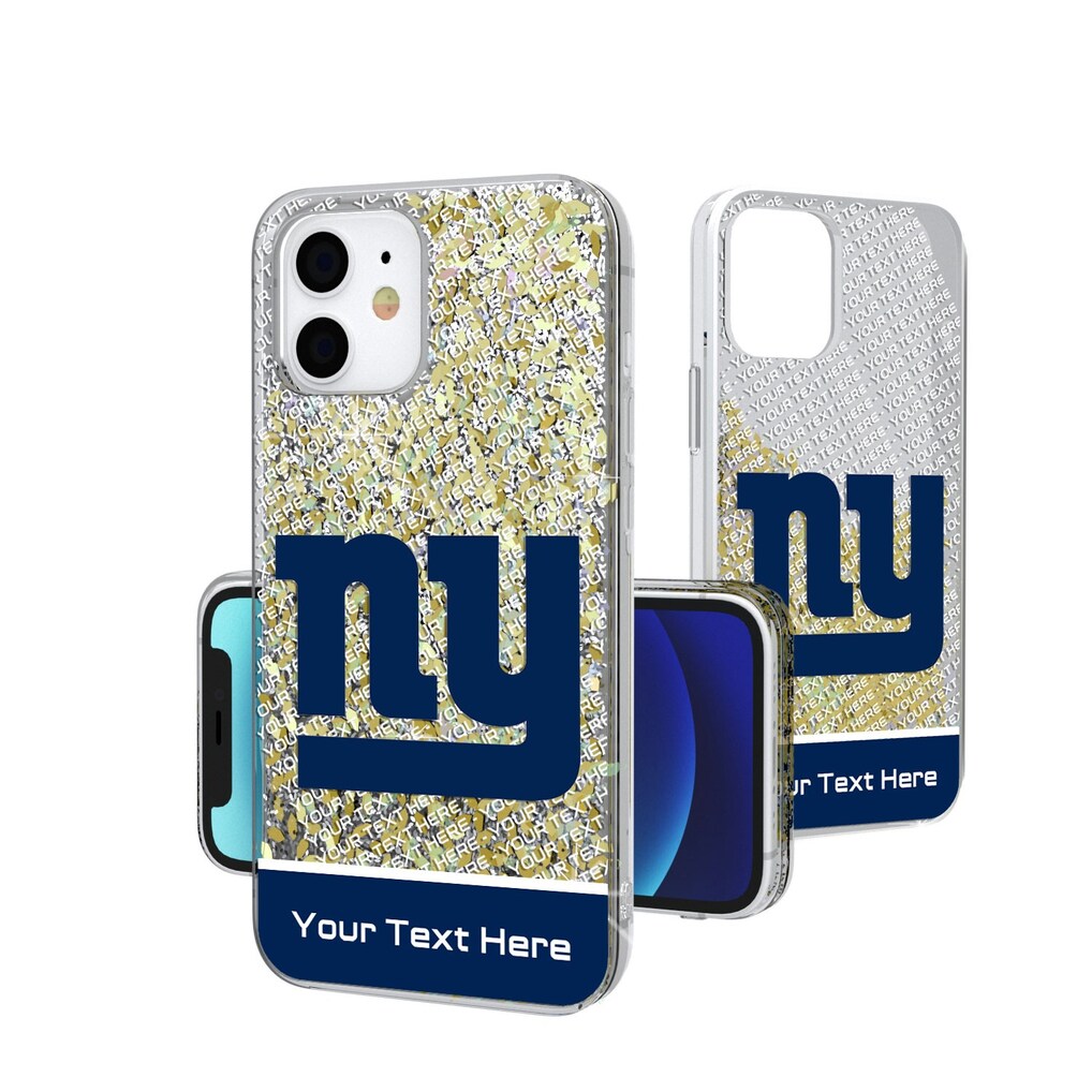 New York Giants Personalized Endzone Plus Design iPhone Glitter Phone Case