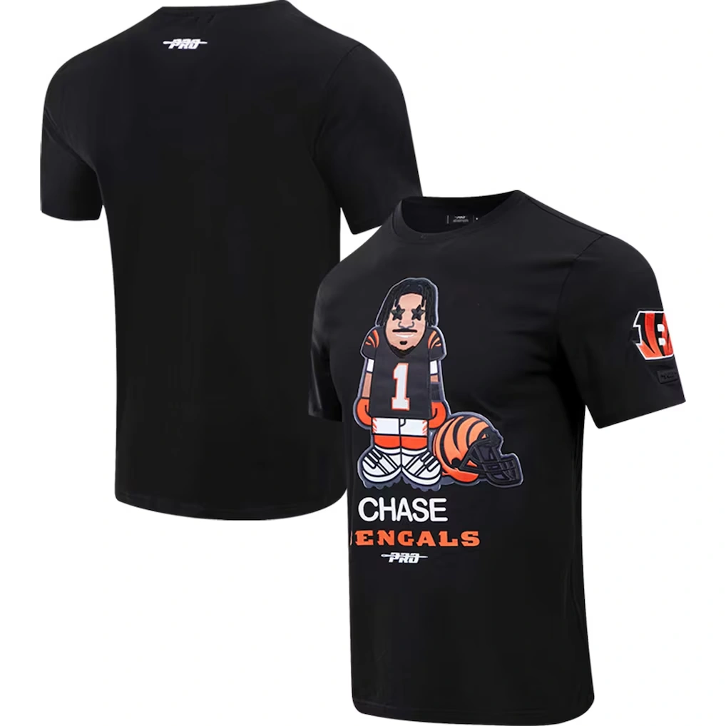 Men's Cincinnati Bengals Ja'Marr Chase Pro Standard Black Player Avatar Graphic T-Shirt