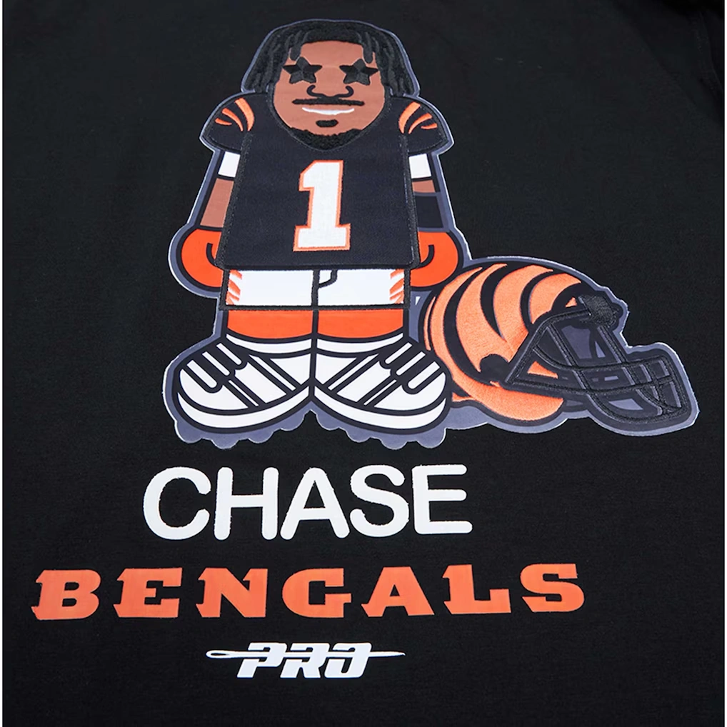 Men's Cincinnati Bengals Ja'Marr Chase Pro Standard Black Player Avatar Graphic T-Shirt