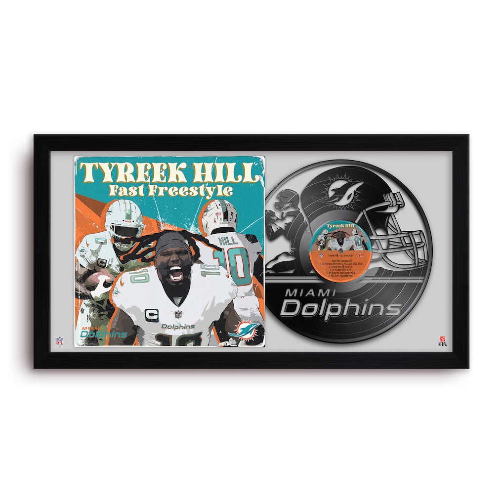 Miami Dolphins Tyreek Hill 14" x 26" Framed Art Vinyl Album Print