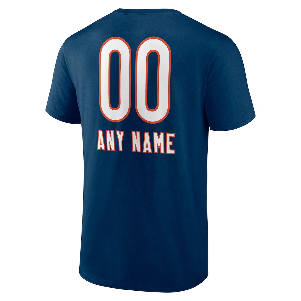 Men's Chicago Bears Navy Personalized Name & Number Team Wordmark T-Shirt