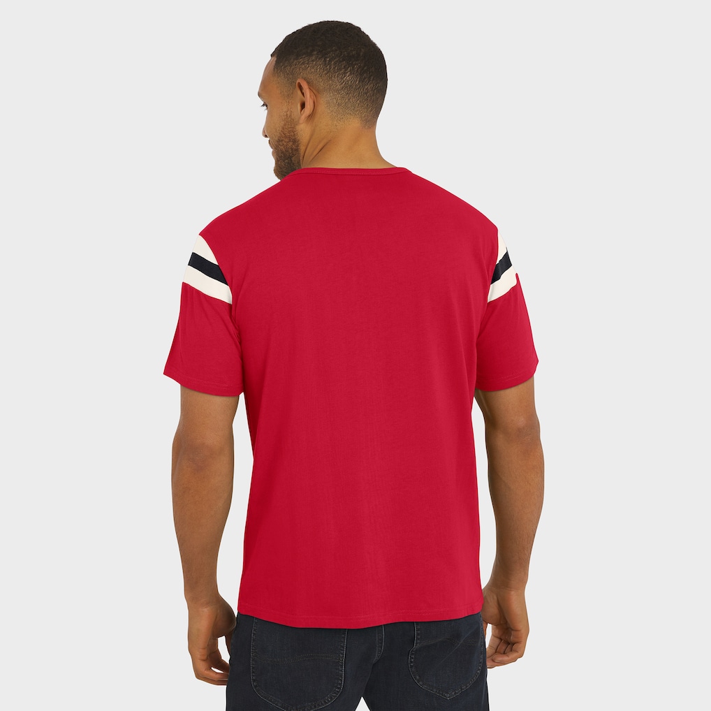 Men's Arizona Cardinals Darius Rucker Collection by Fanatics Cardinal Football Stripe Sleeve T-Shirt