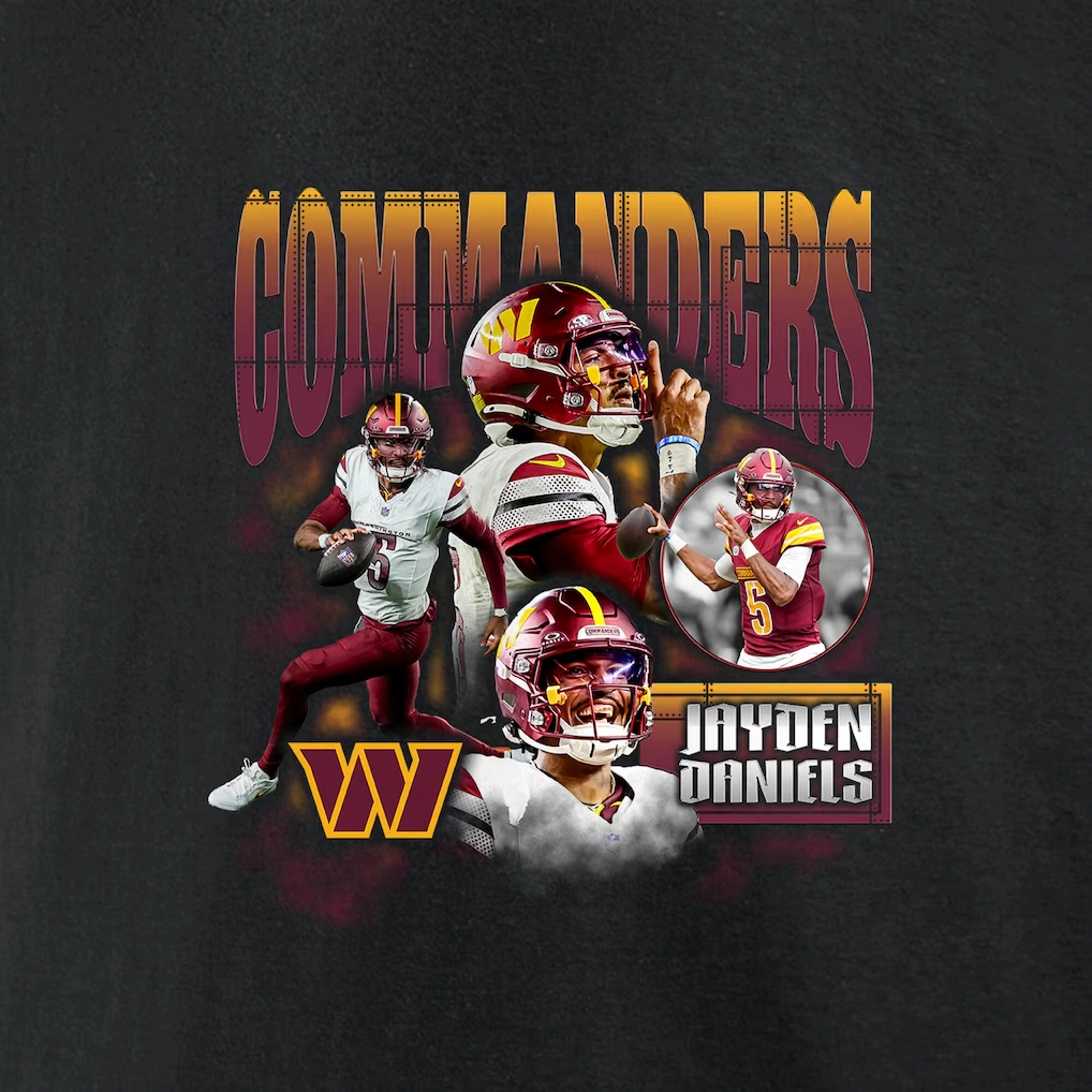 Men's Washington Commanders Jayden Daniels Black Notorious T-Shirt 4 Men's Washington Commanders Jayden Daniels Black Notorious T-Shirt