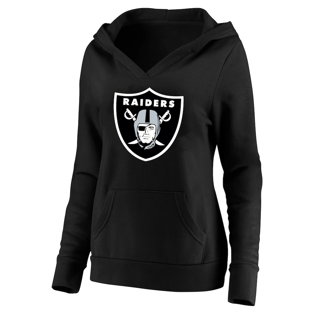 Women's Las Vegas Raiders Maxx Crosby Fanatics Black Plus Size Player Name & Number V-Neck Pullover Hoodie