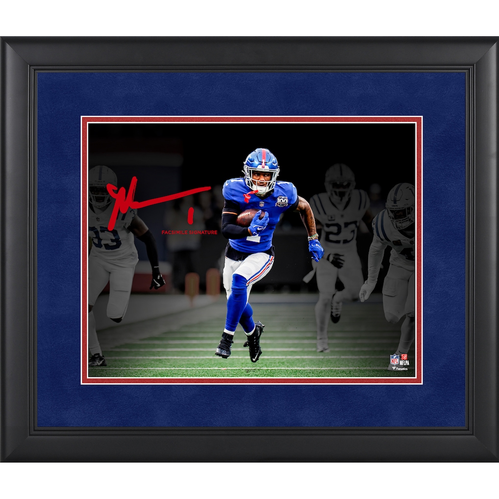 Malik Nabers New York Giants Facsimile Signature Fanatics Authentic Framed 11" x 14" Spotlight Photograph
