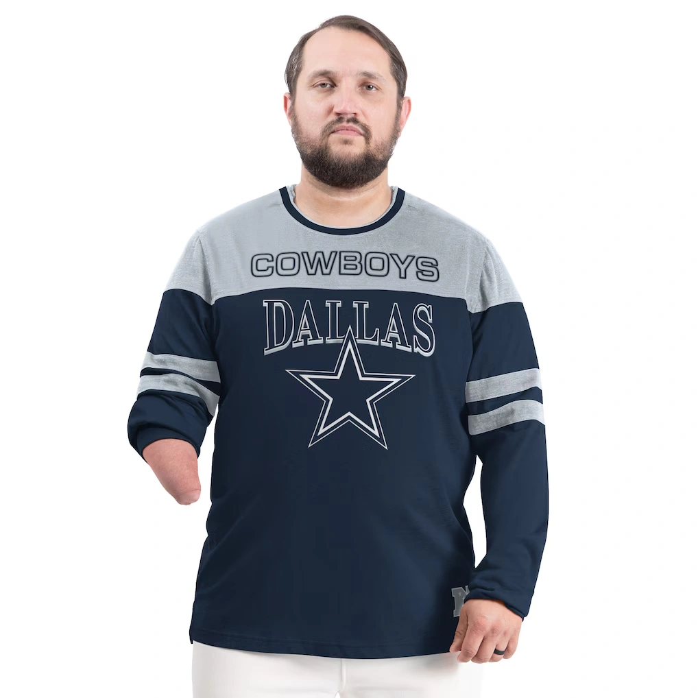 Men's Dallas Cowboys G-III Sports by Carl Banks Navy/Silver Adaptive Outlast Long Sleeve T-Shirt