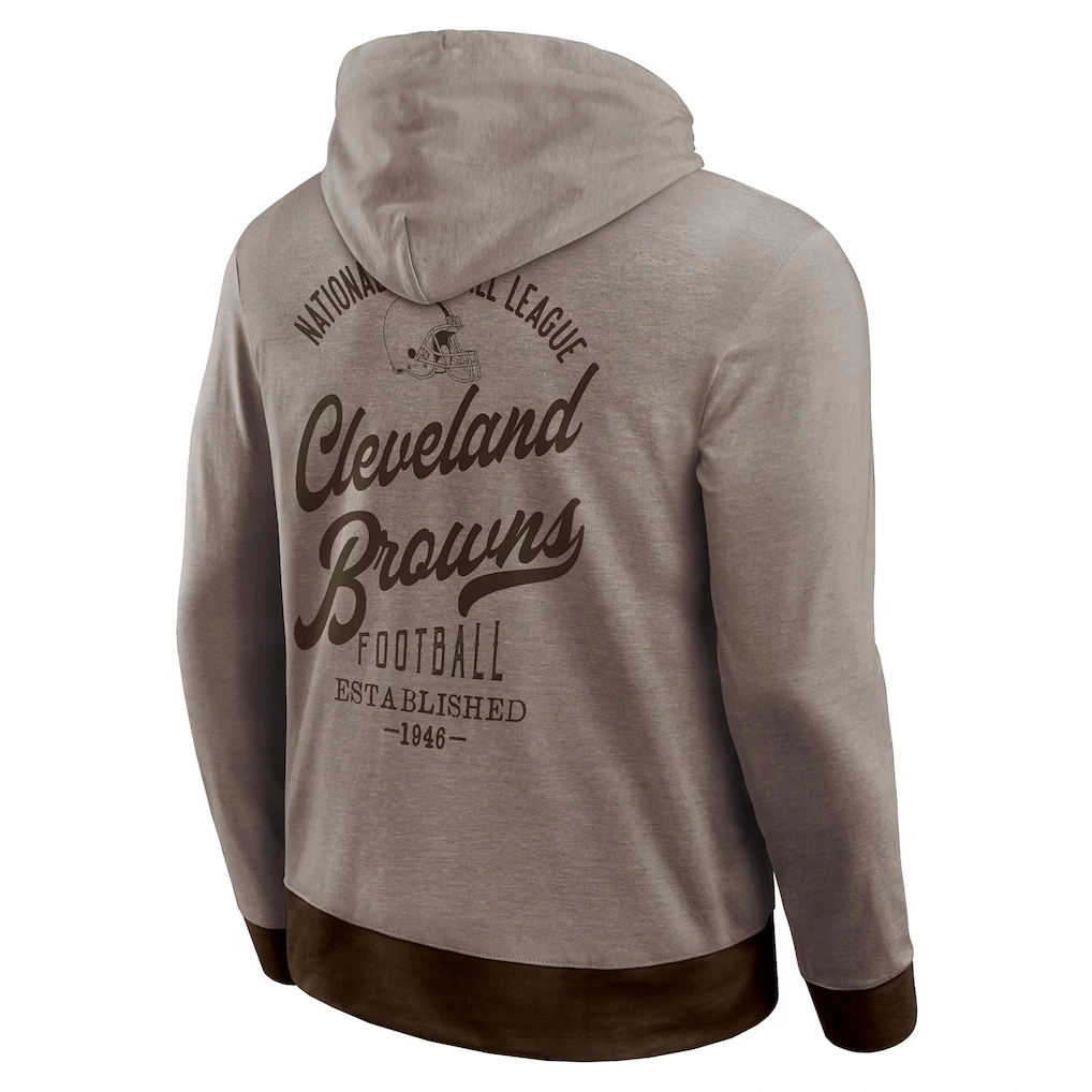 Men's Cleveland Browns Darius Rucker Collection by Fanatics Brown Tonal Knit Pullover Hoodie