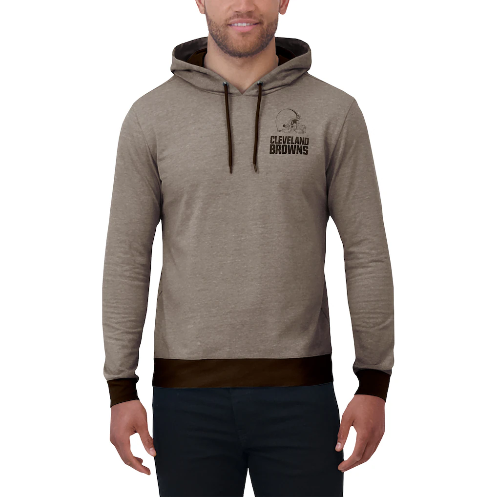 Men's Cleveland Browns Darius Rucker Collection by Fanatics Brown Tonal Knit Pullover Hoodie