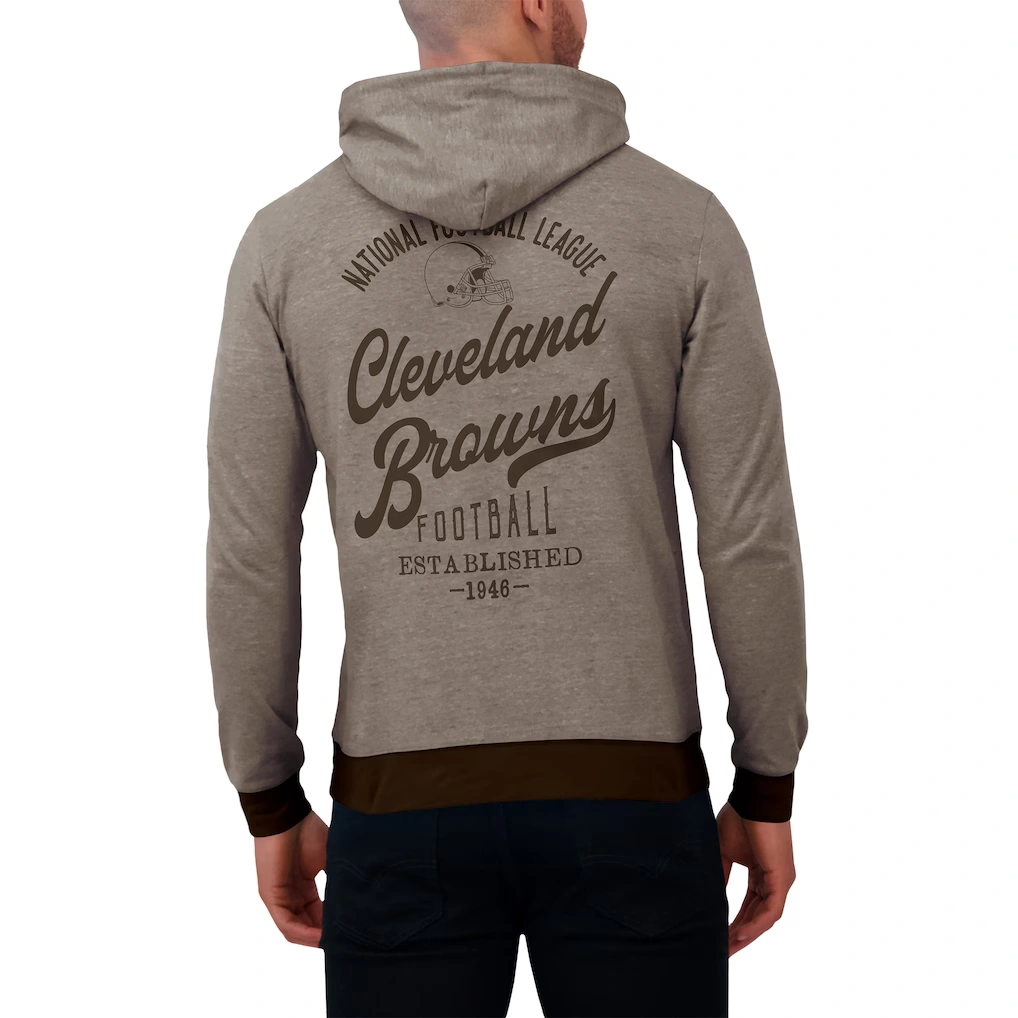 Men's Cleveland Browns Darius Rucker Collection by Fanatics Brown Tonal Knit Pullover Hoodie