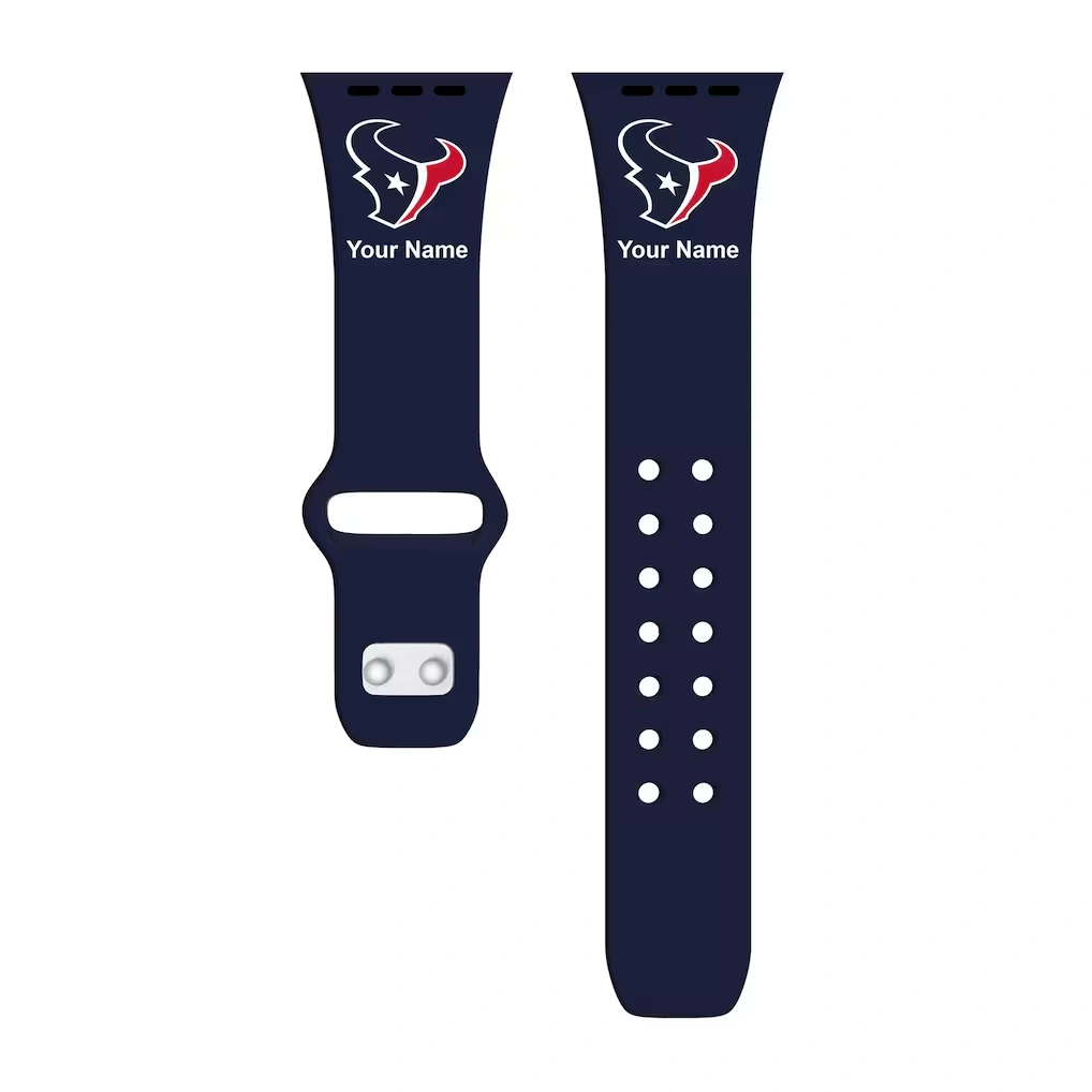 Houston Texans 38/40/41mm Personalized Silicone Apple Watch Band
