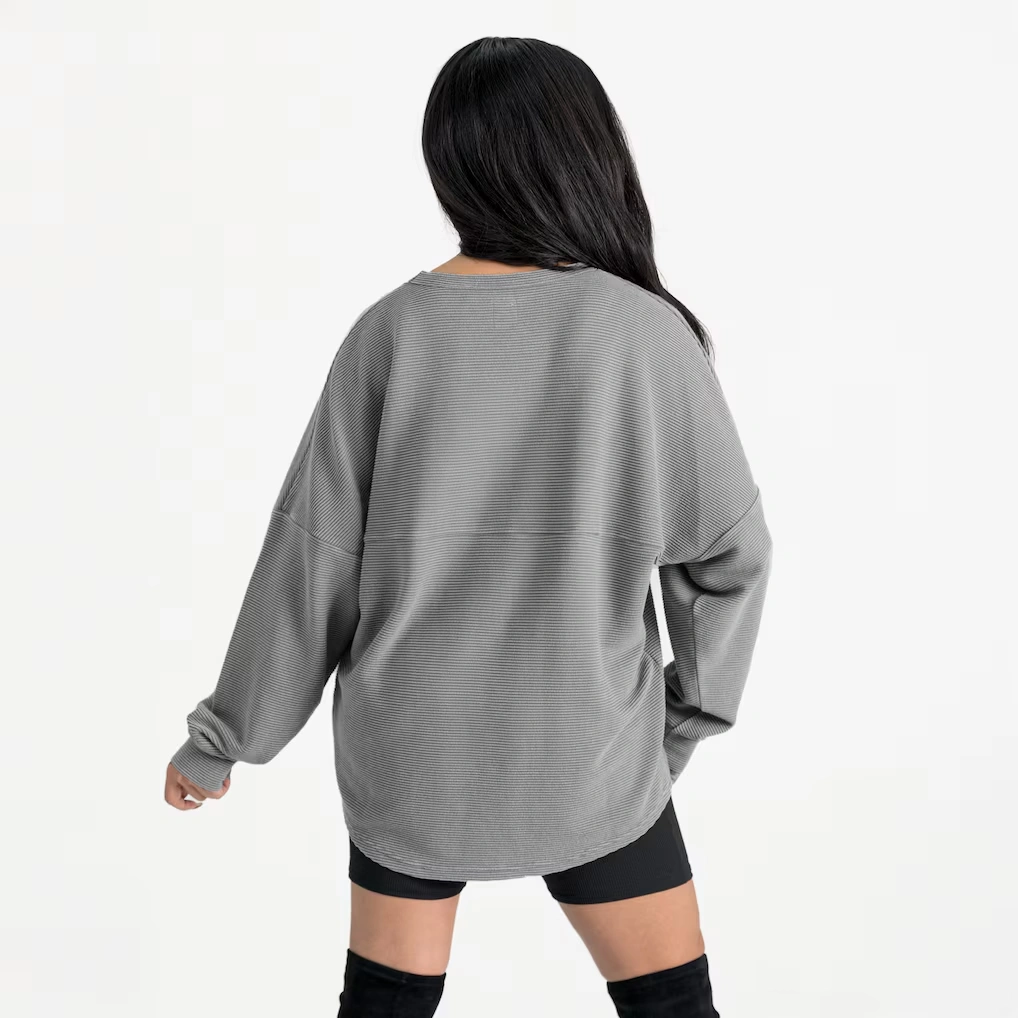 Women's Arizona Cardinals Gameday Couture Gray Oversized Pure Motion Corded Sweatshirt