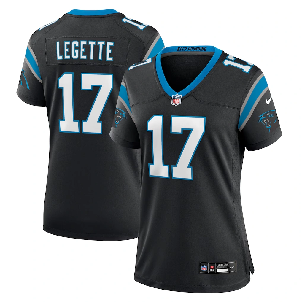 Women's Carolina Panthers Xavier Legette Nike Black Game Jersey