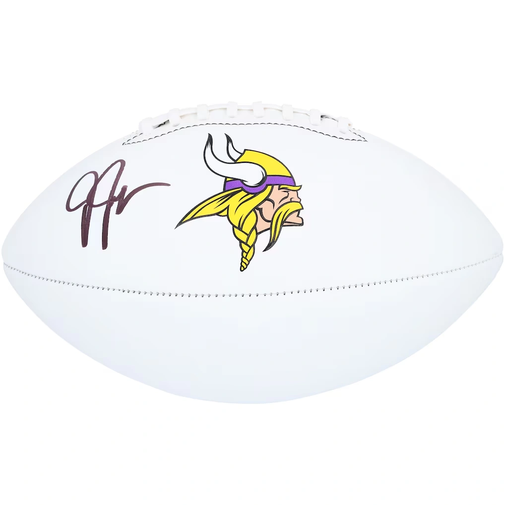 Justin Jefferson Minnesota Vikings Autographed Fanatics Authentic Franklin White Panel Football