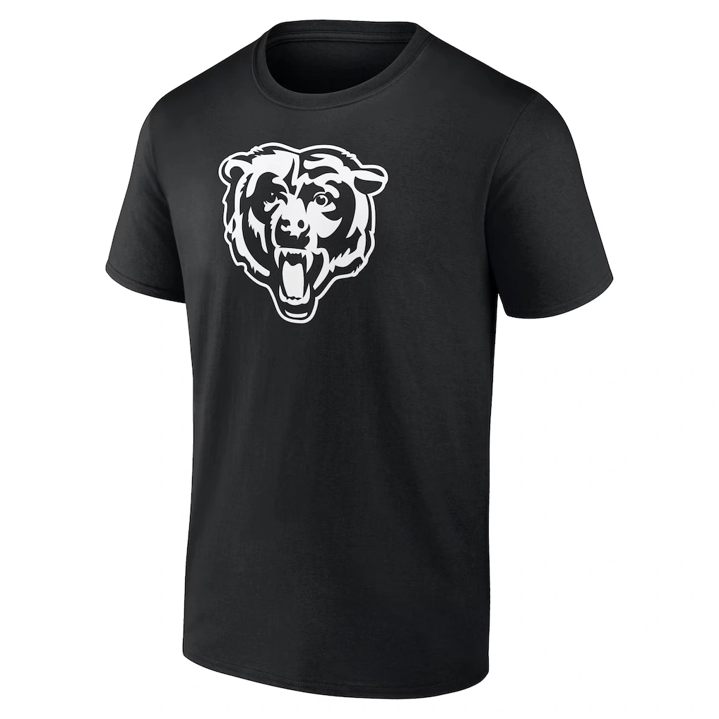Men's Chicago Bears Black Personalized Name & Number Monochrome T-Shirt